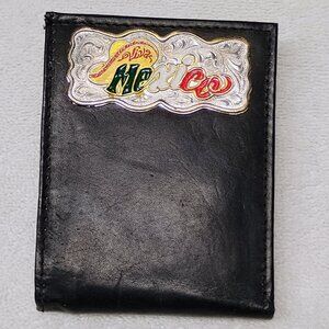 VIVA MEXICO NEW Wallet Black Leather Folding Wallet Bifold Credit Card Wallet